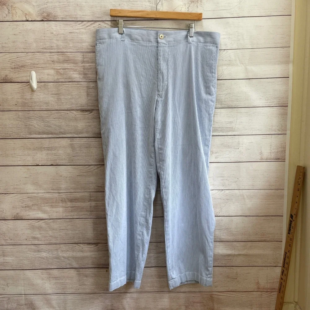 SOUTHERN TIDE BLUE AND WHITE STRIPED‎ SEERSUCKER PANTS